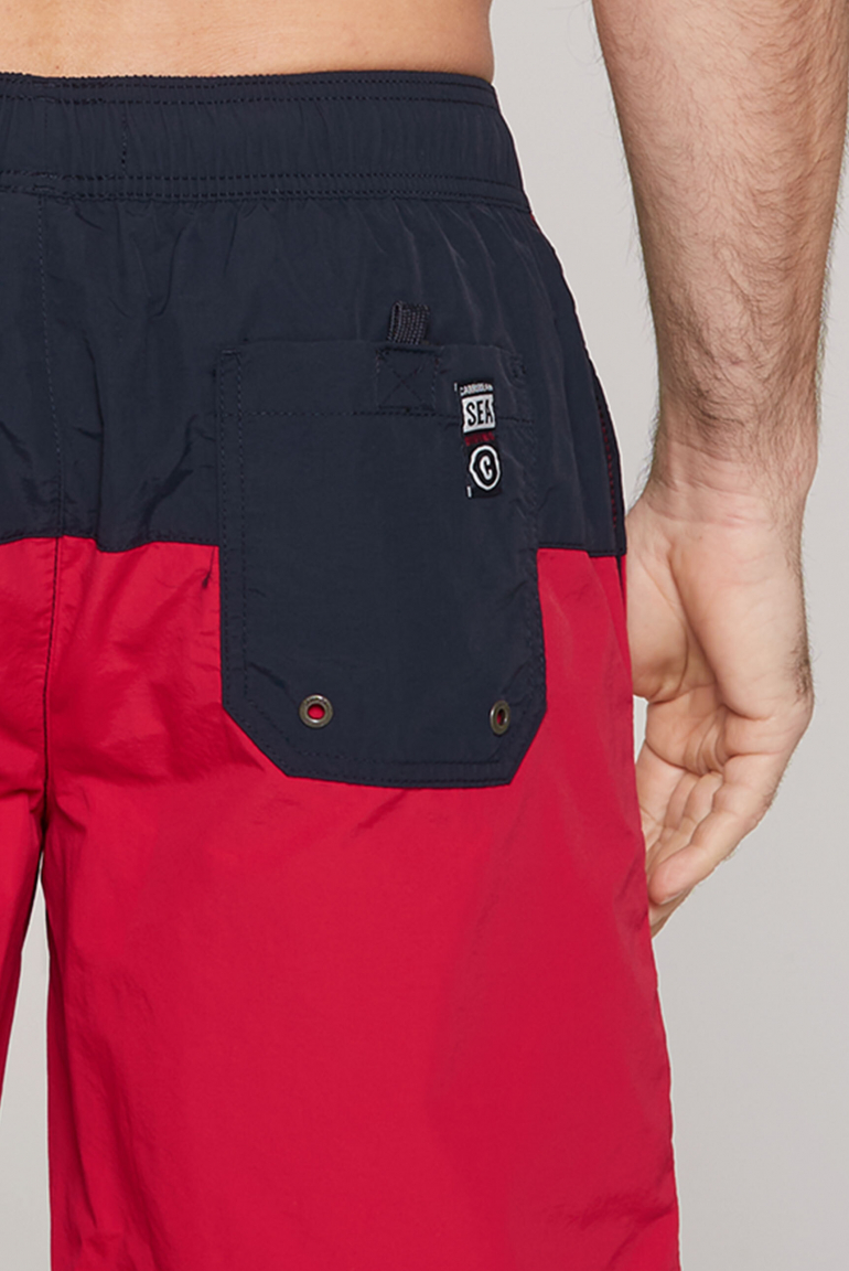 Lange Beachshorts mit Colour-Blocking