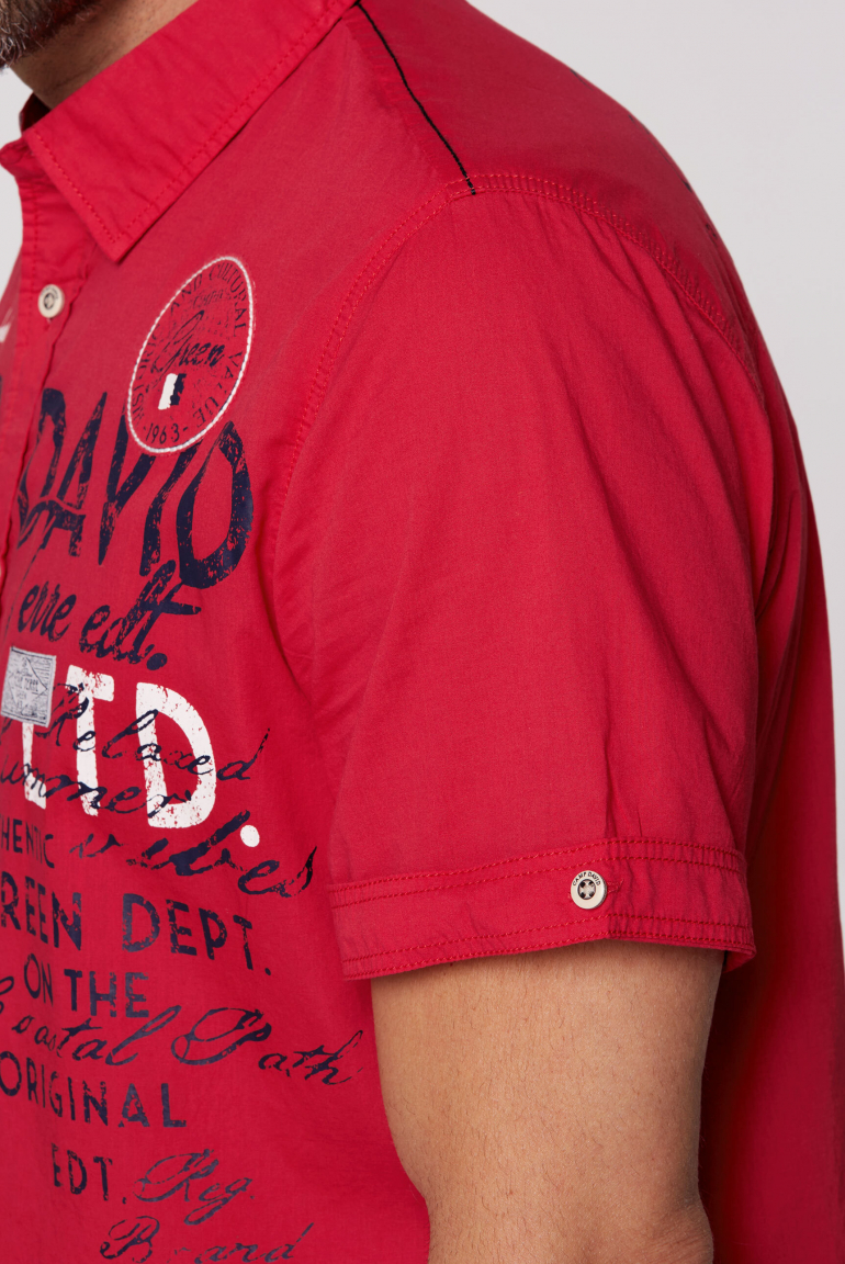 Leichtes Kurzarmhemd mit Logo Prints