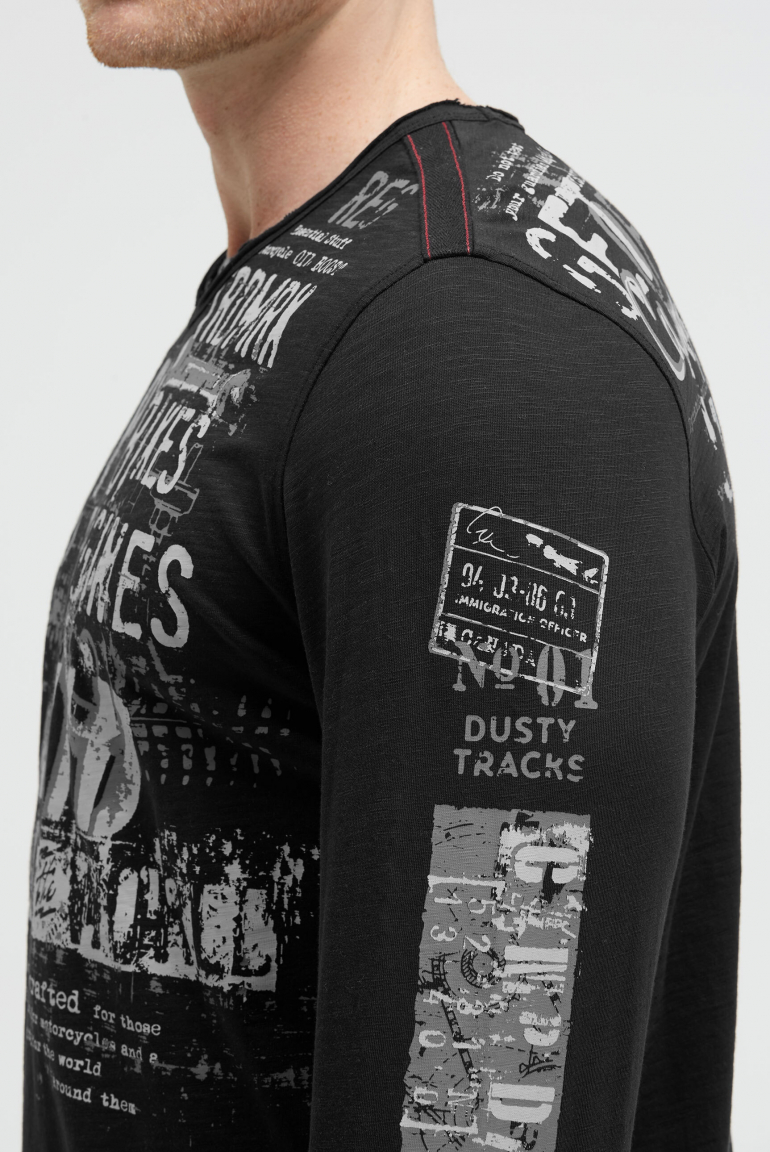 Longsleeve im Vintage Look mit Used Prints