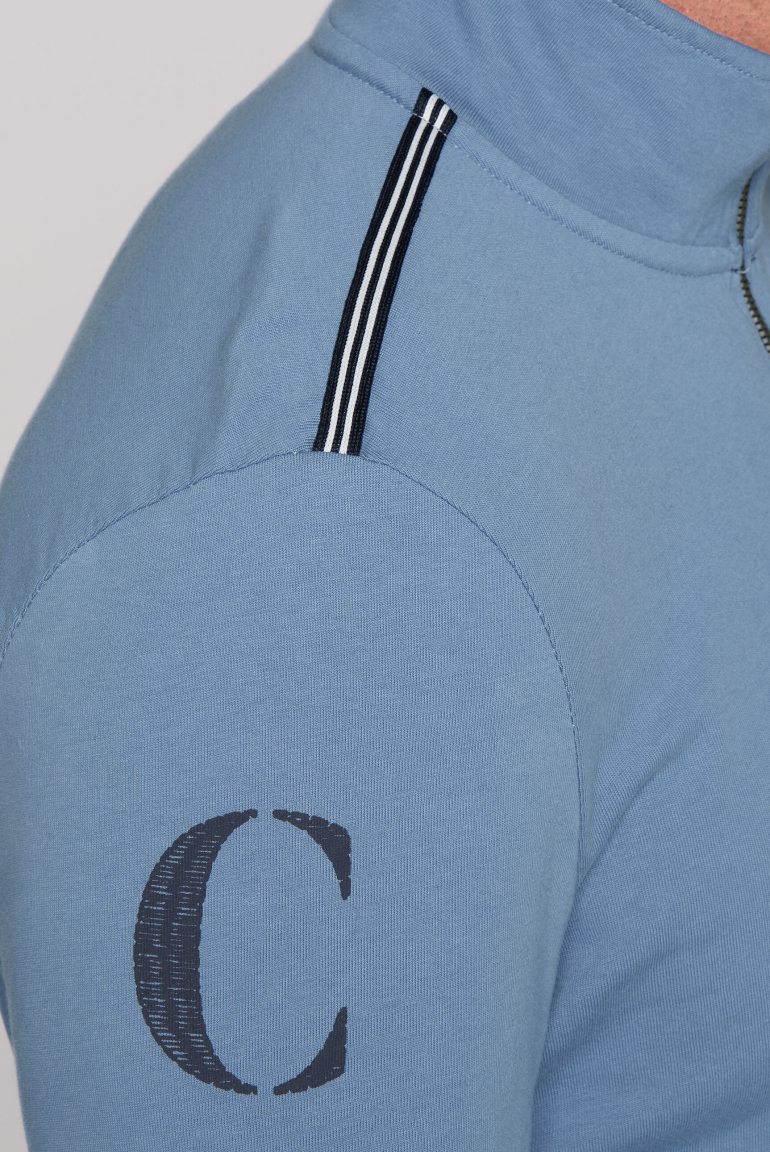 Longsleeve mit Troyer-Kragen und Artworks