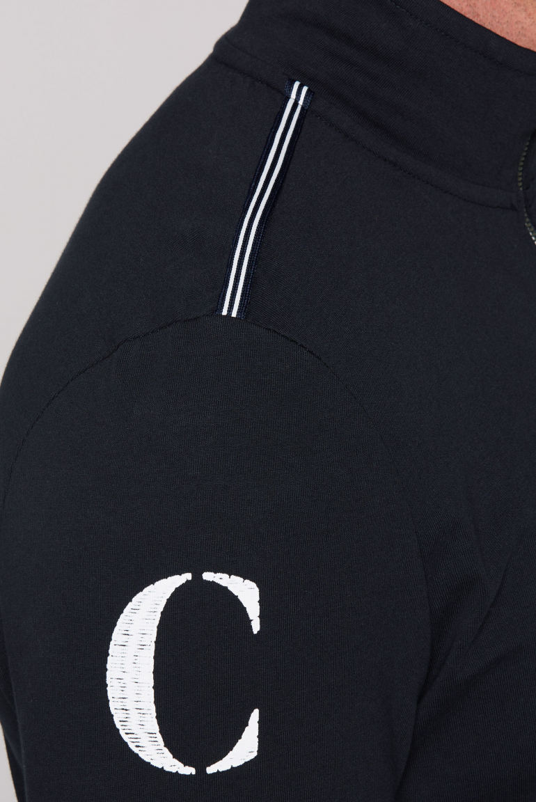 Longsleeve mit Troyer-Kragen und Artworks
