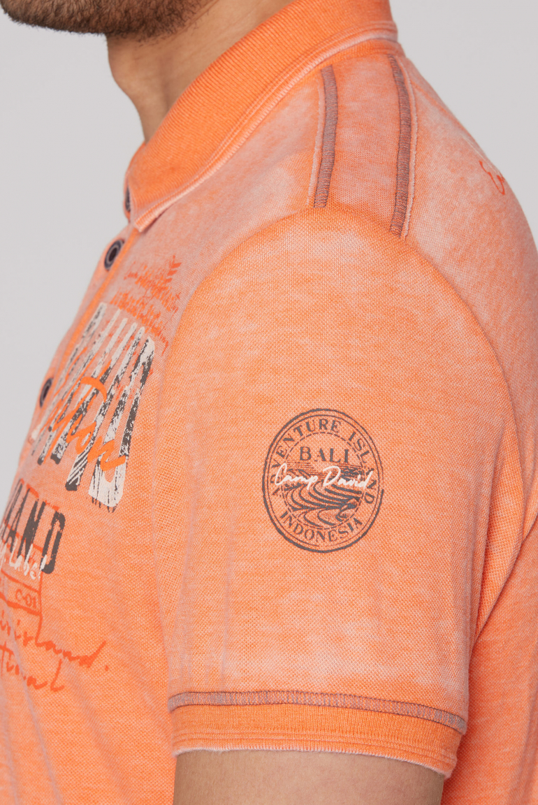 Polo im Used Look mit Logo Artworks