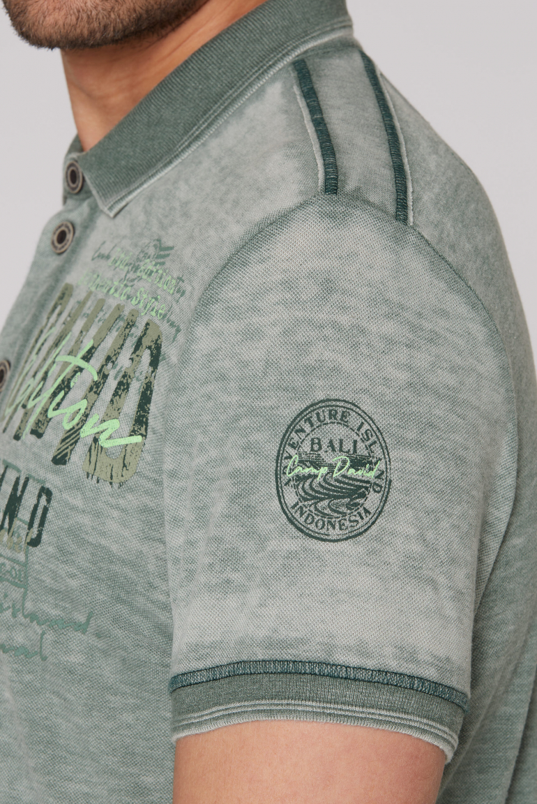 Polo im Used Look mit Logo Artworks