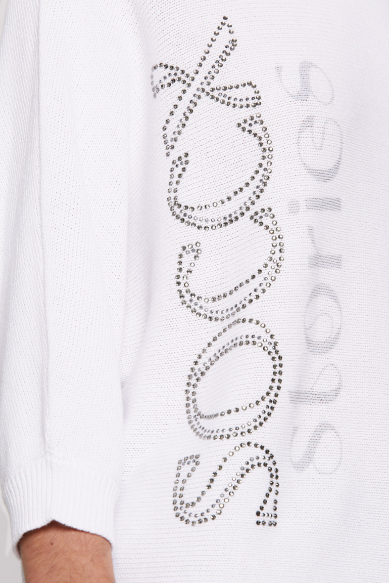 Pullover mit Fledermausärmeln und Logo Artwork