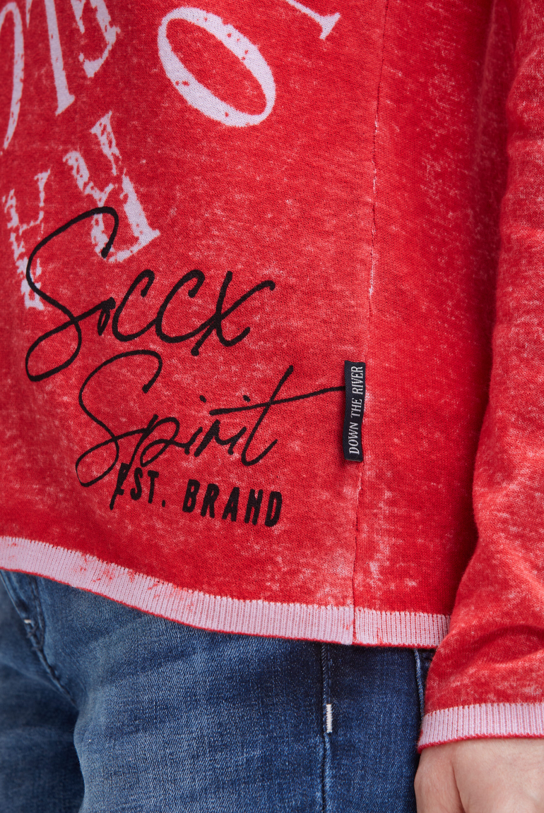 Pullover mit Inside Print und Acid-Effekten