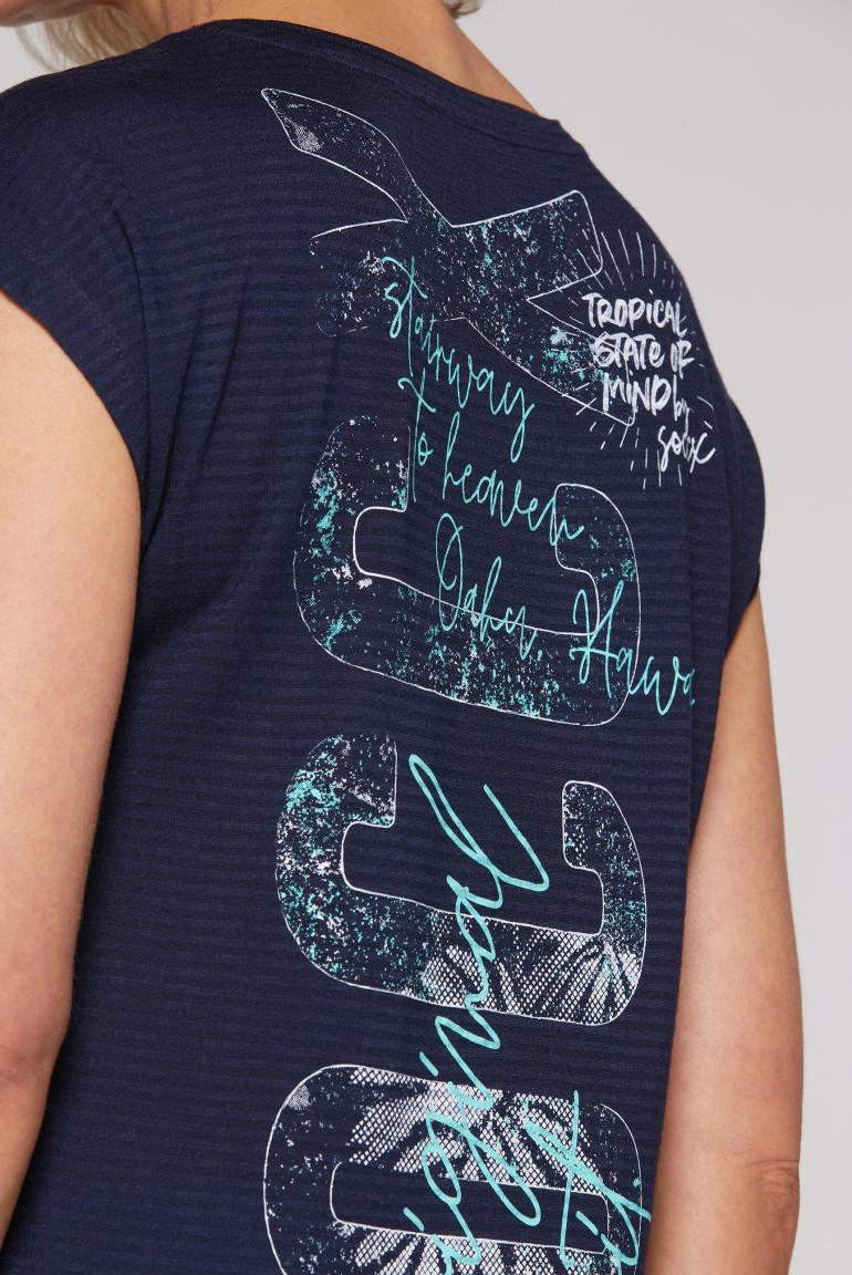 Shirt mit Jaquard-Streifen und Rücken-Print
