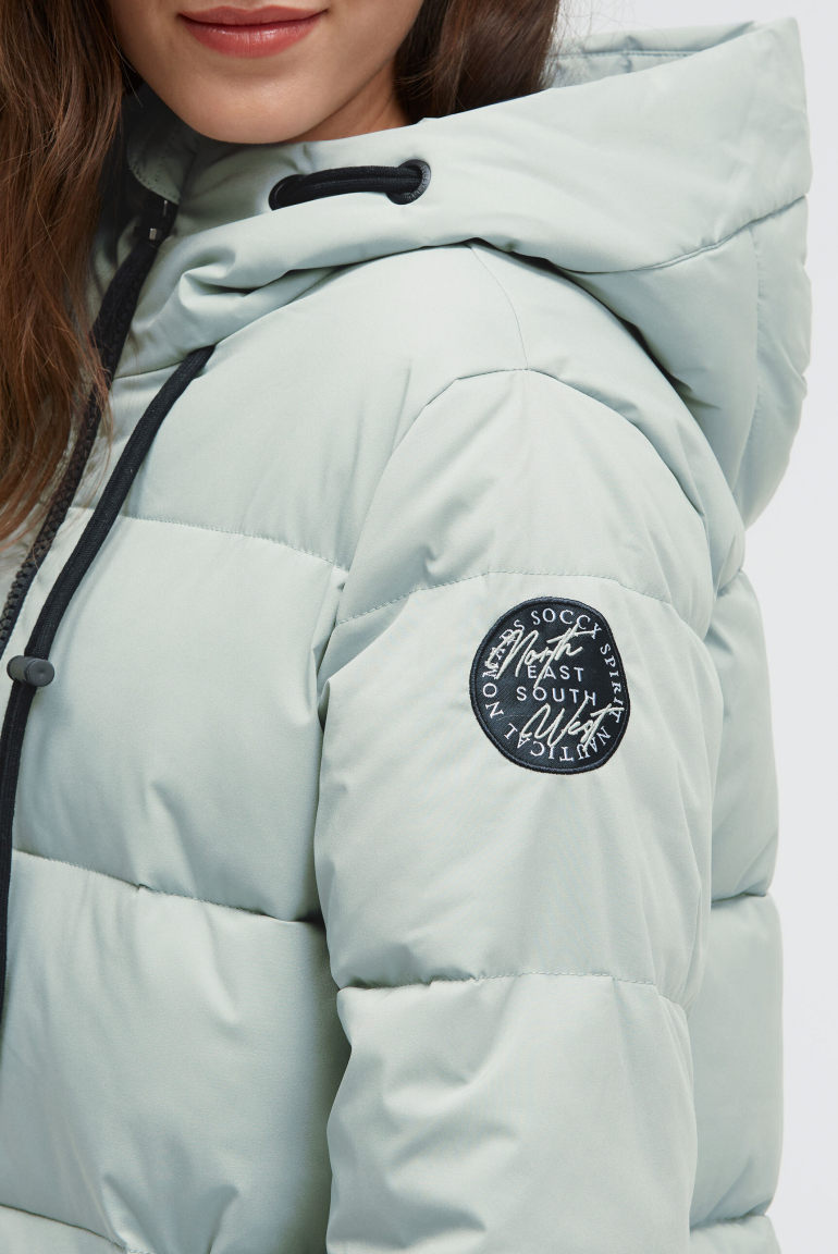 Stepp-Parka mit hochgeschlossener Kapuze