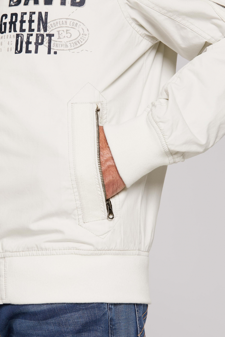 Stone Washed Blouson mit Kapuze und Artworks