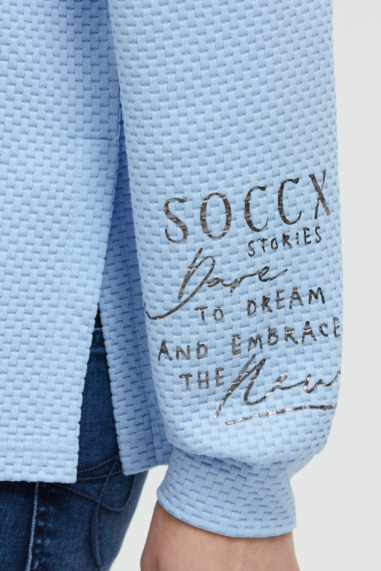 Strukturierter Hoodie mit Seitenschlitzen