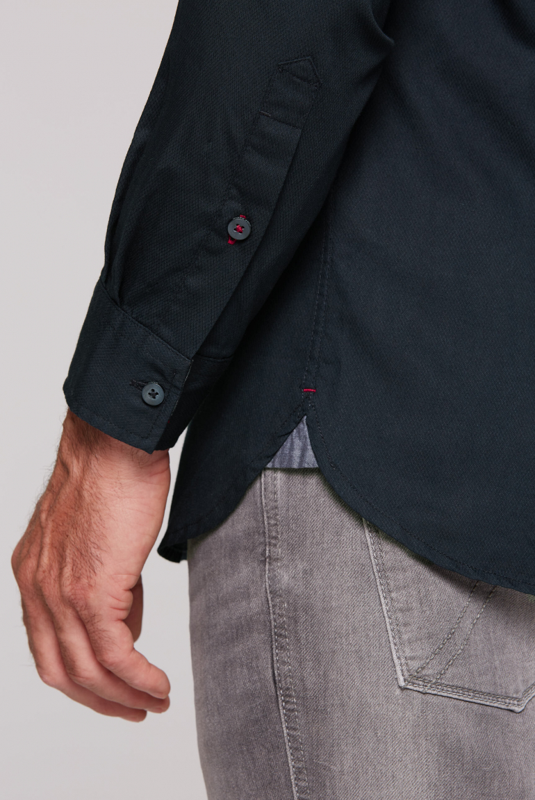 Strukturiertes Langarmhemd mit Rubber Prints