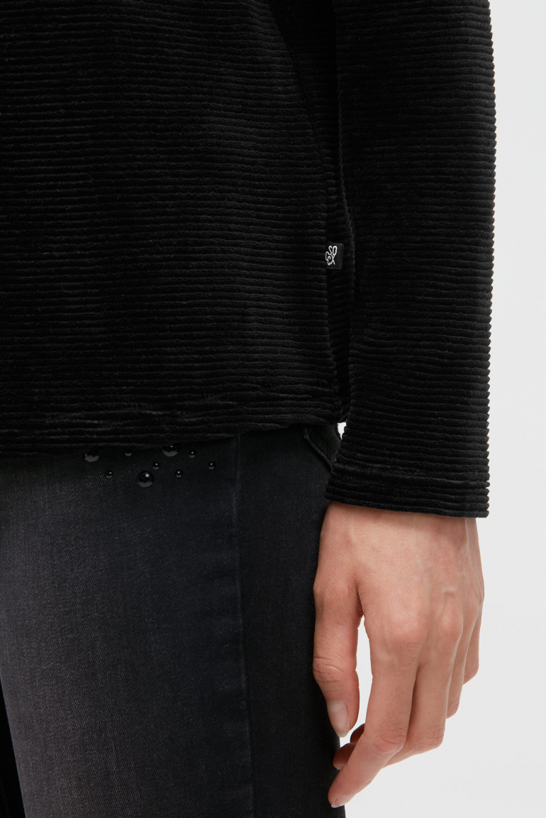 Sweatshirt mit gerippter Samt-Struktur