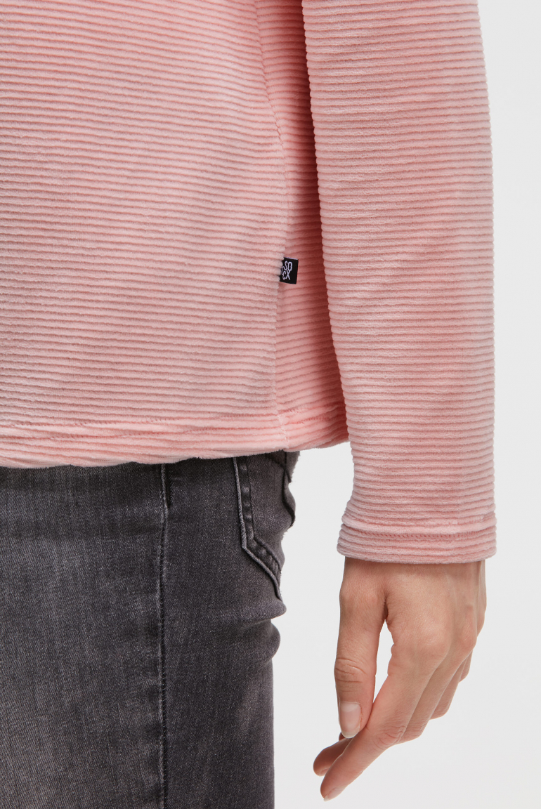 Sweatshirt mit gerippter Samt-Struktur