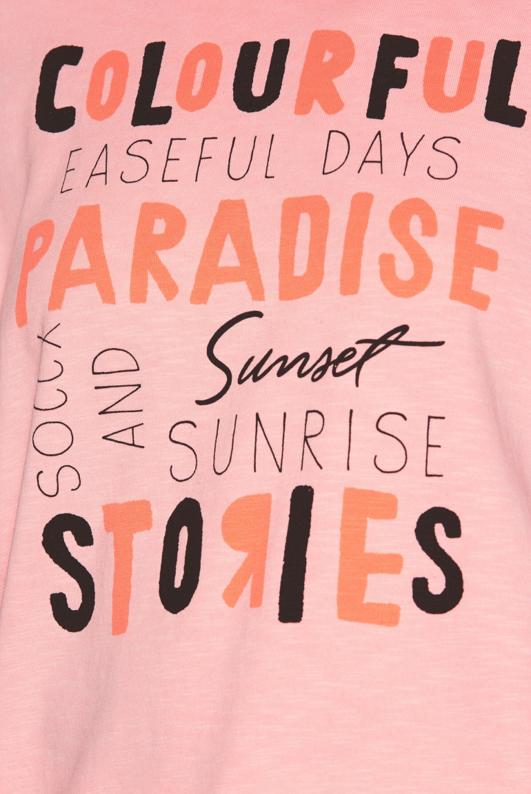 Sweatshirt mit verkürzten Ärmeln und Wording Print