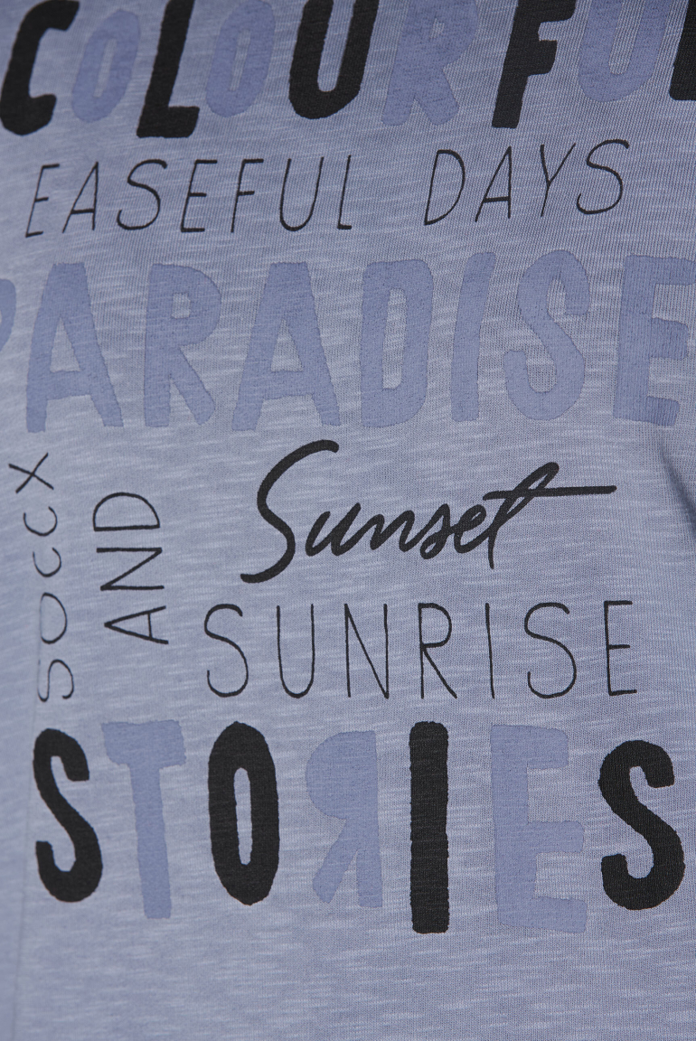 Sweatshirt mit verkürzten Ärmeln und Wording Print