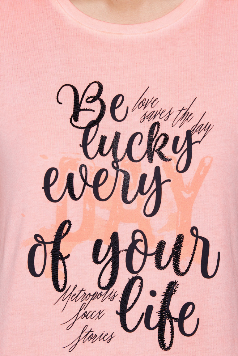 T-Shirt mit Wording Print