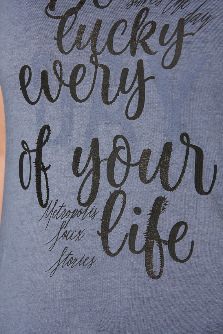 T-Shirt mit Wording Print