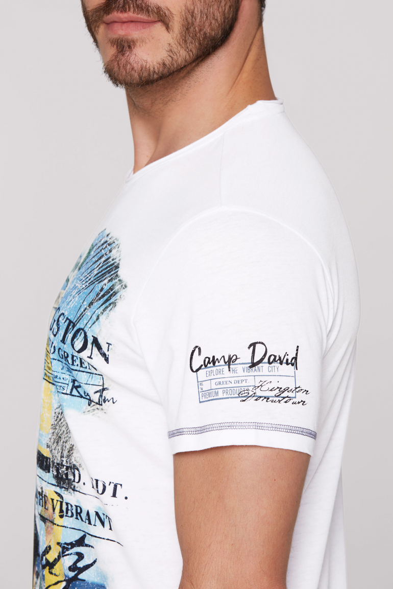 Ausbrenner-Shirt mit Photoprint im Vintage Look