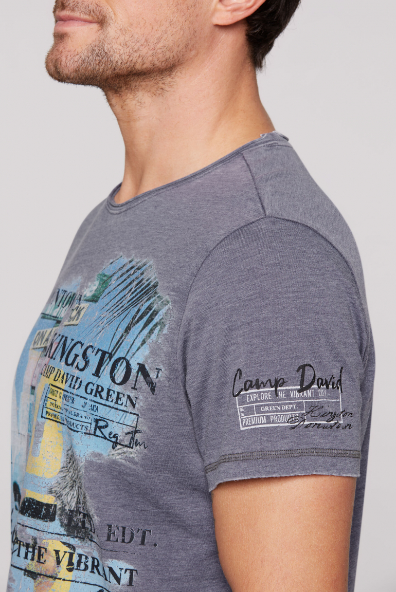 Ausbrenner-Shirt mit Photoprint im Vintage Look