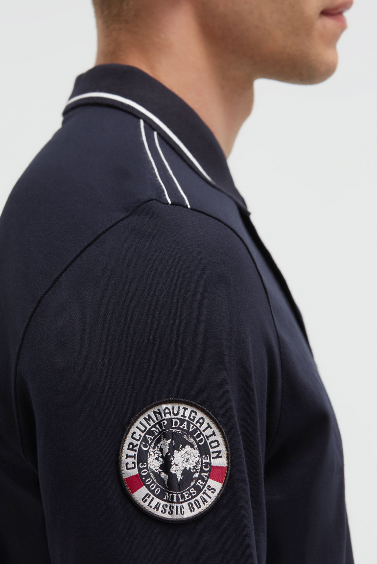 Langarmpolo mit Rücken-Artwork