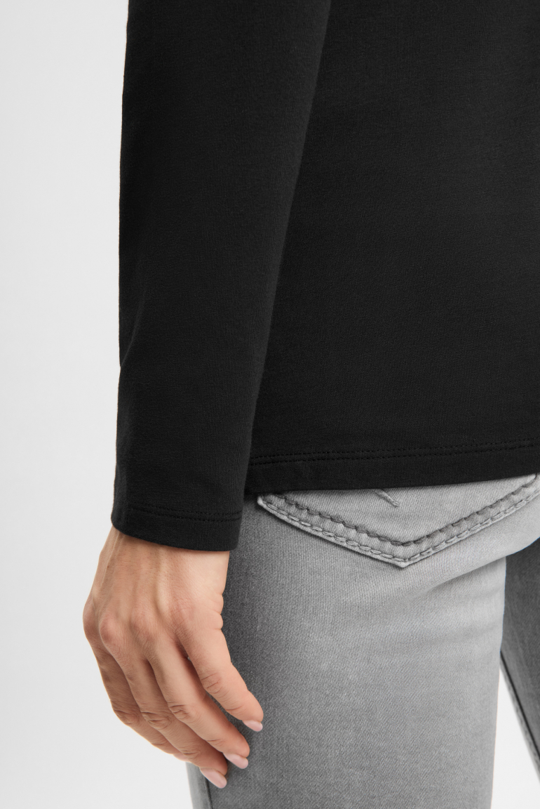 Langarmshirt Rundhals mit Wording Print