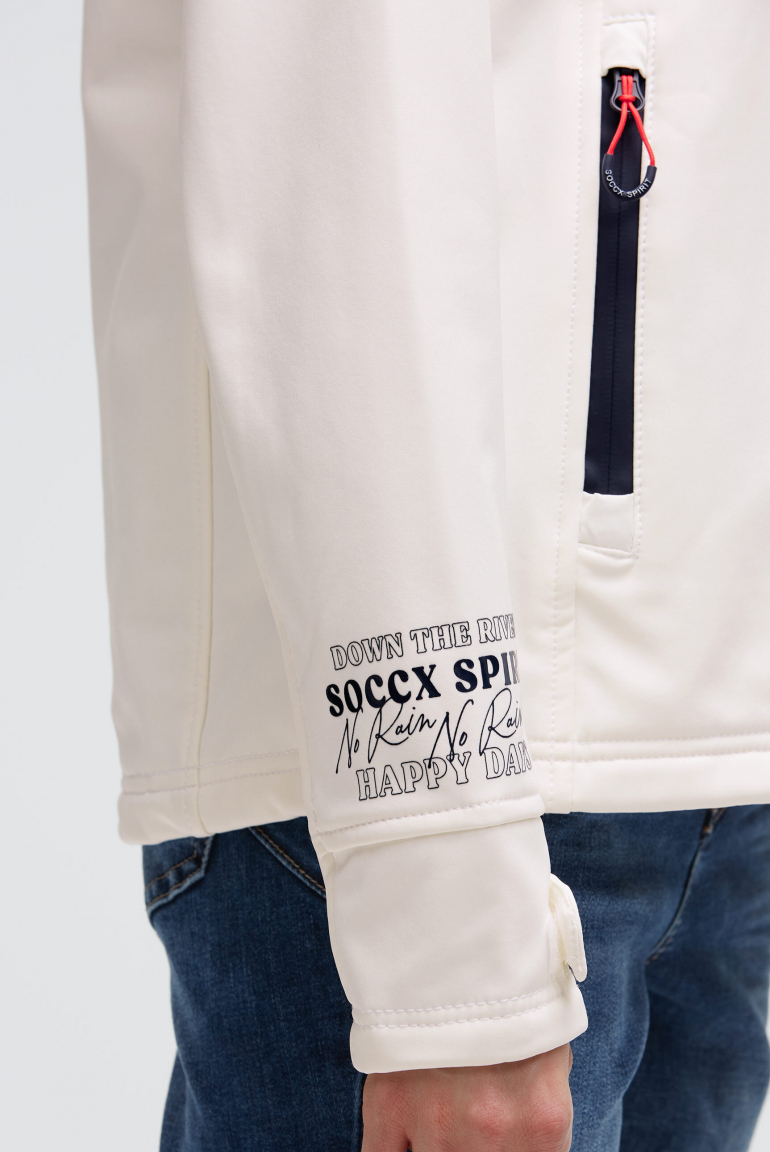 Softshelljacke mit Kapuze und Glossy Prints