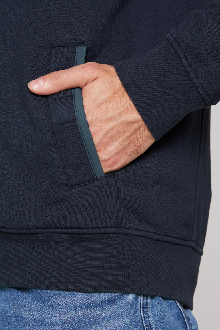 Sweatjacke im Materialmix mit Artworks