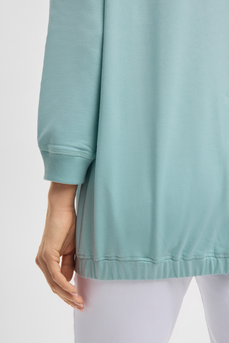 Sweatshirt mit Gummizugsaum und Pailletten-Logo