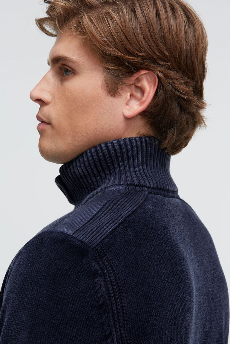 Troyer-Pullover aus Chenille mit Print und Patch