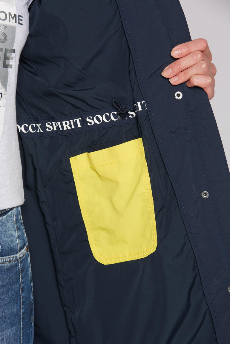 Windparka mit Kapuze und Logo-Details