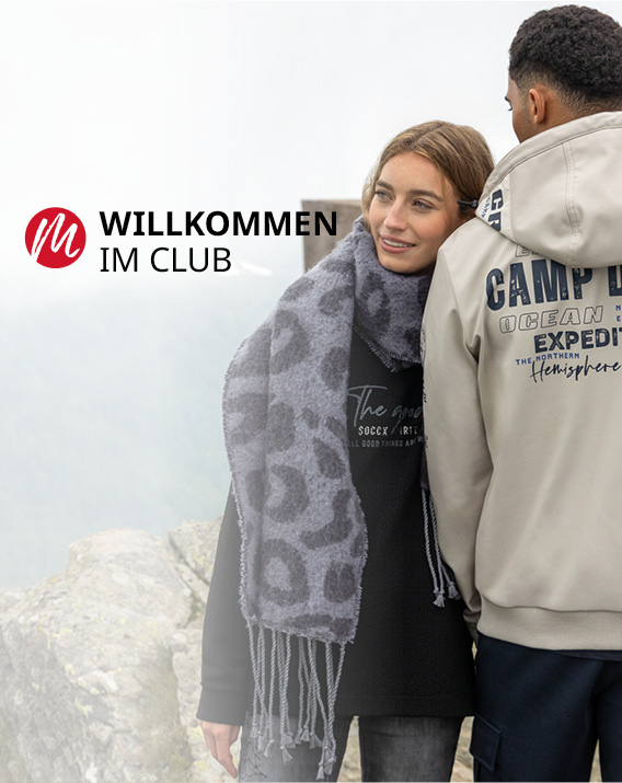 Zwei Buttons auf einem Hintergrund mit einem Modelpaar