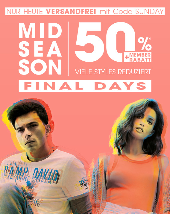 50% Rabattaktion Mid Season versandfrei