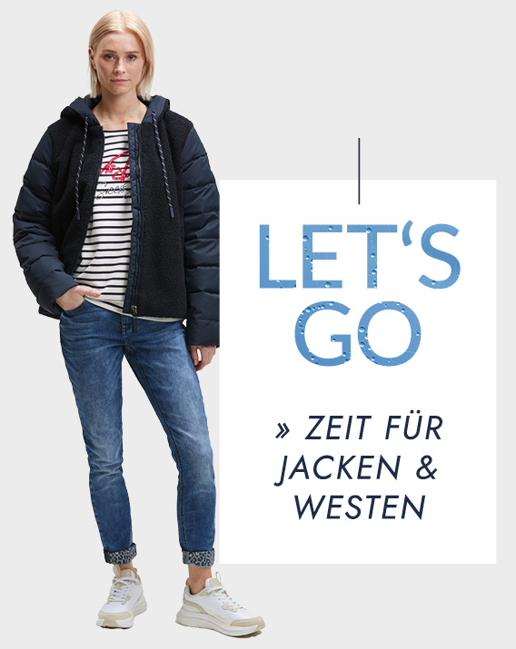 Models tragen Weste und Jacke